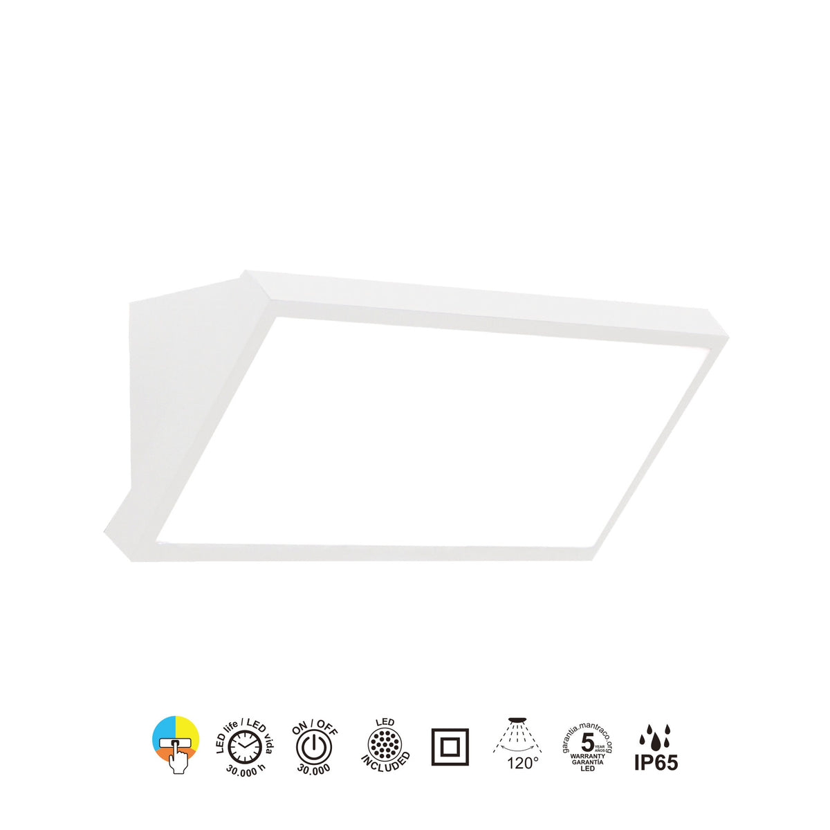 Mantra CREEK vanjska zidna LED svjetiljka  20W CCT IP65 BIJELA