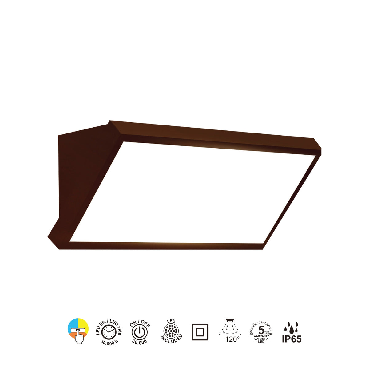 Mantra CREEK vanjska zidna LED svjetiljka  20W CCT IP65 SMEĐA