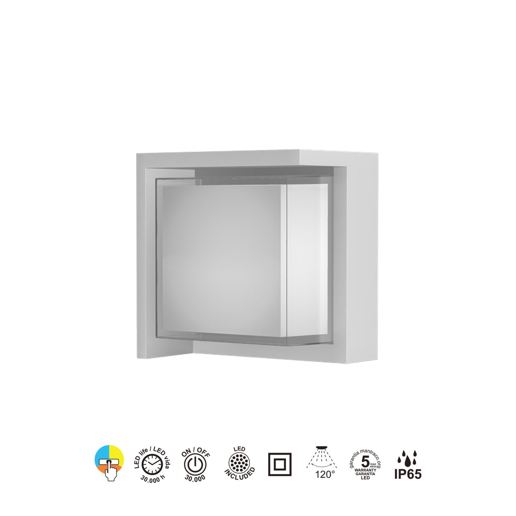 Mantra CREEK vanjska zidna LED svjetiljka  15W CCT IP65 KVADRATNA BIJELA