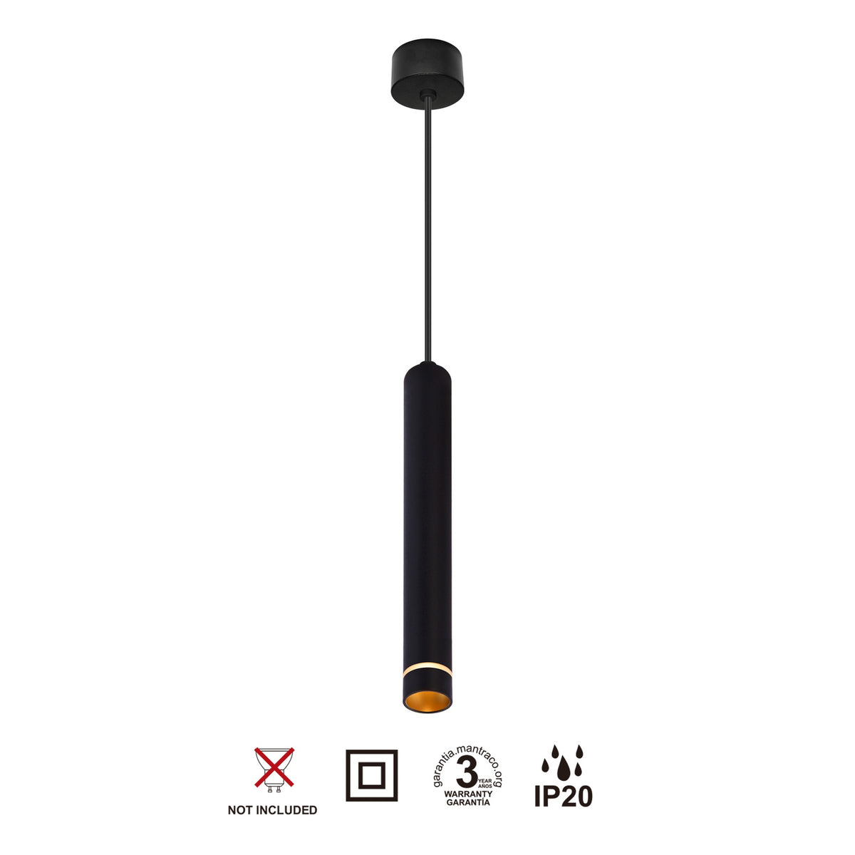Mantra SPLIT VISEĆA SVJETILKA 1xminiGU10 300mm CRNA
