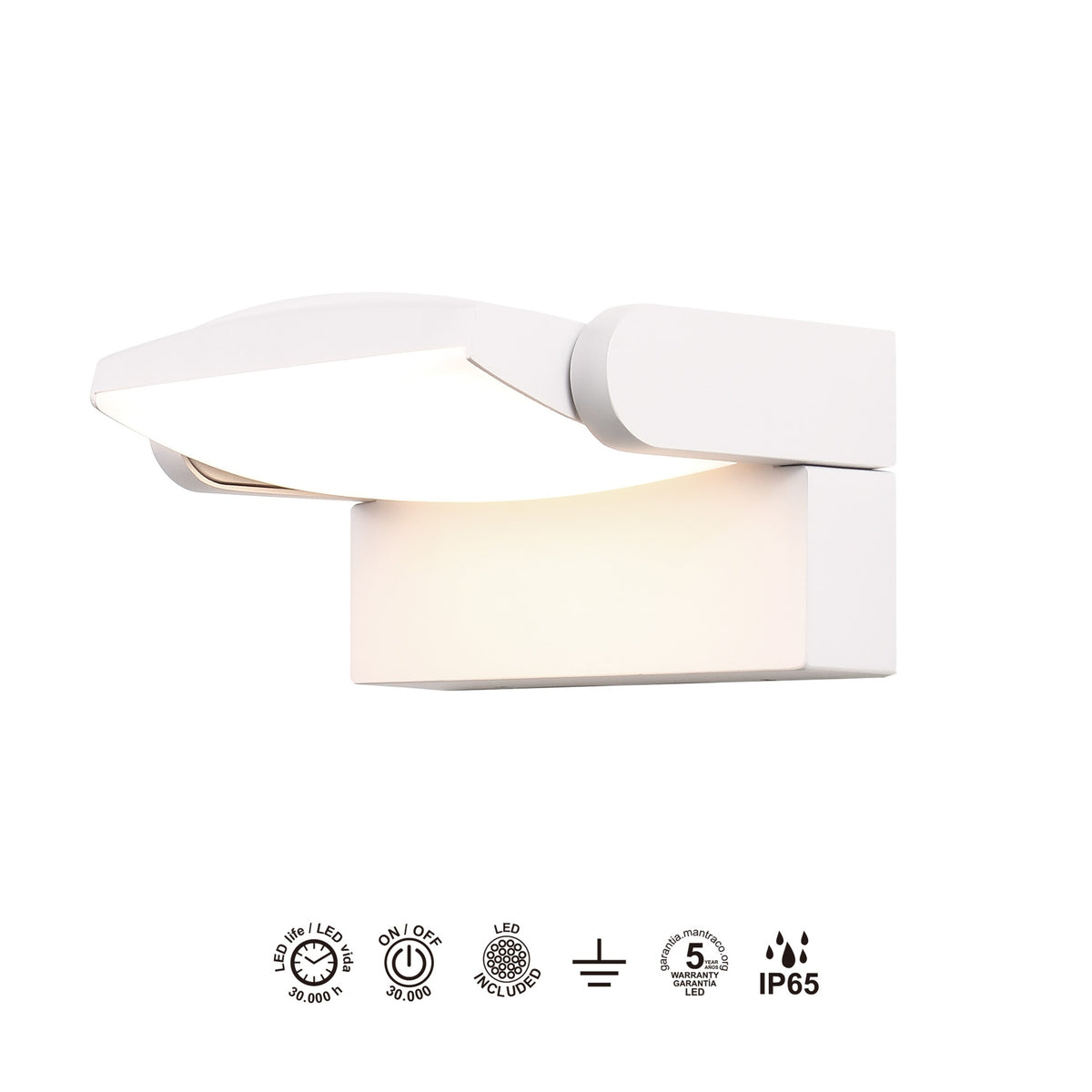 Mantra HOOD zidna svjetiljka LED 12W 3000K BIJELA