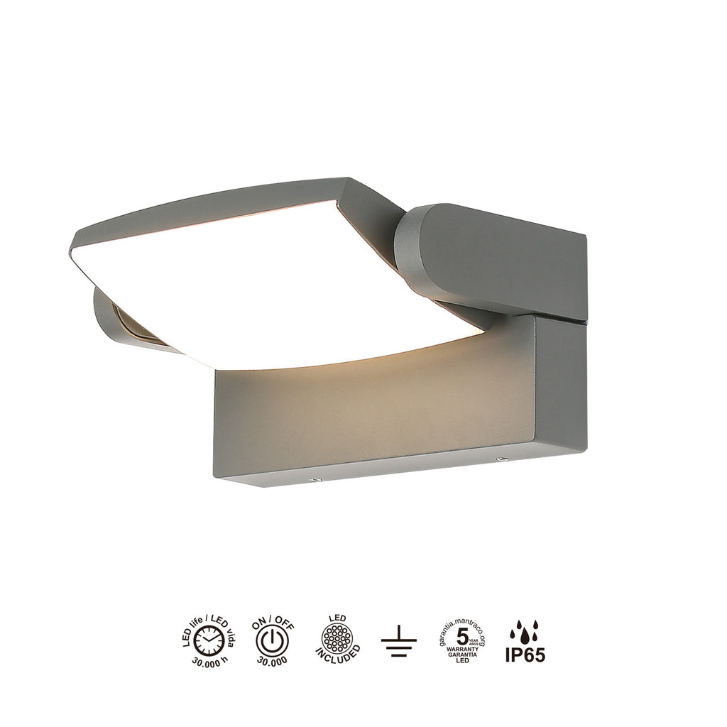 Mantra HOOD zidna svjetiljka LED 12W 3000K TAMNO SIVA
