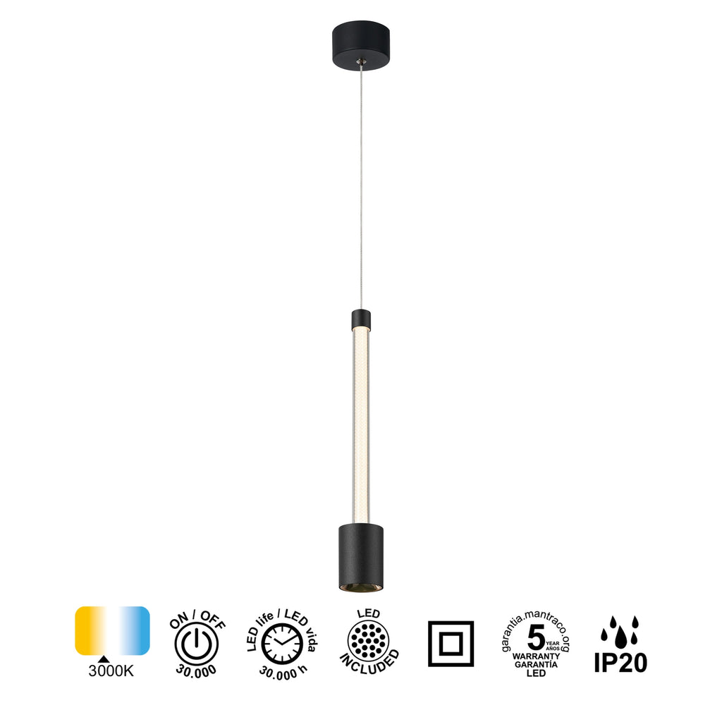 Mantra FUGAZ viseća svjetiljka LED 7W 3000K 36CM CRNA
