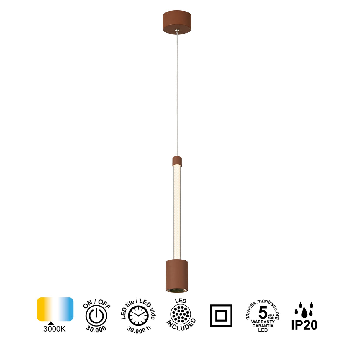 Mantra FUGAZ viseća svjetiljka LED 7W 3000K 36CM SMEĐA