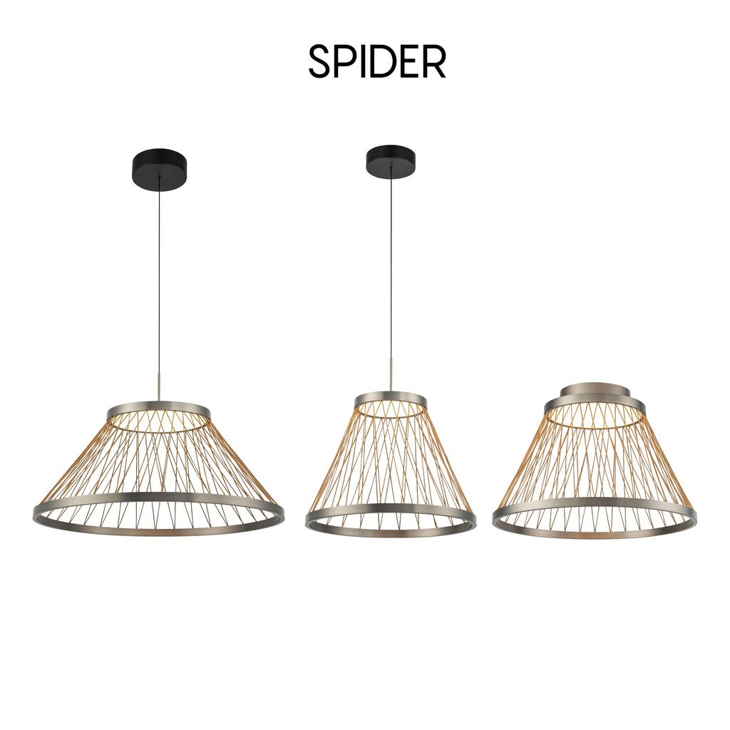 Mantra SPIDER viseća svjetiljka LED 43W 3000K 60CM SIVA/ZLATNA