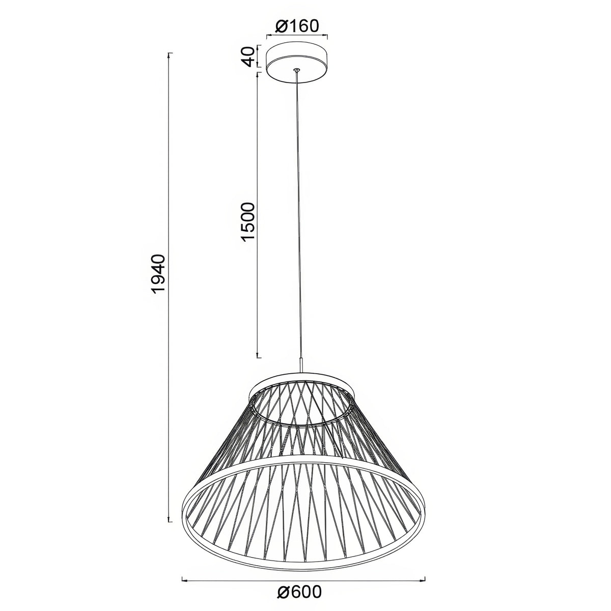 Mantra SPIDER viseća svjetiljka LED 43W 3000K 60CM SIVA/ZLATNA
