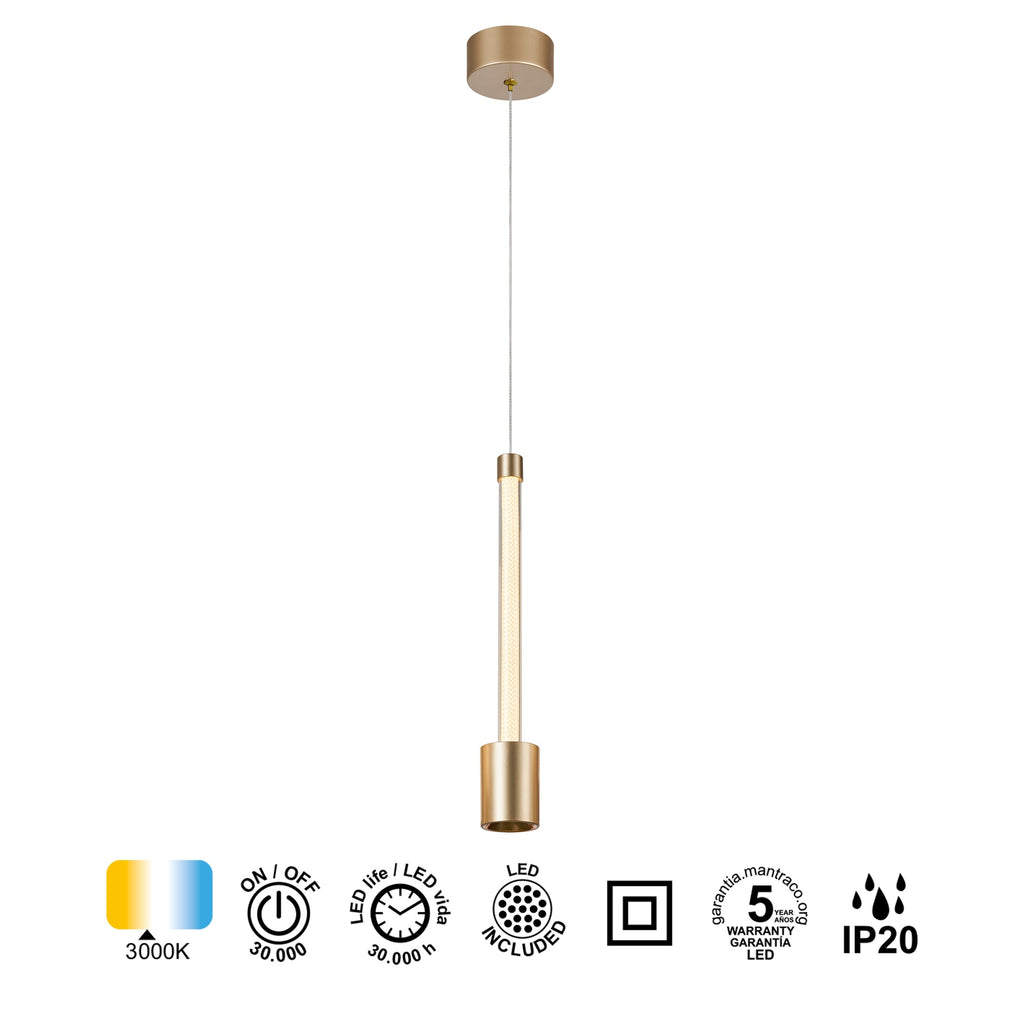 Mantra FUGAZ viseća svjetiljka LED 7W 3000K 36CM ZLATNA