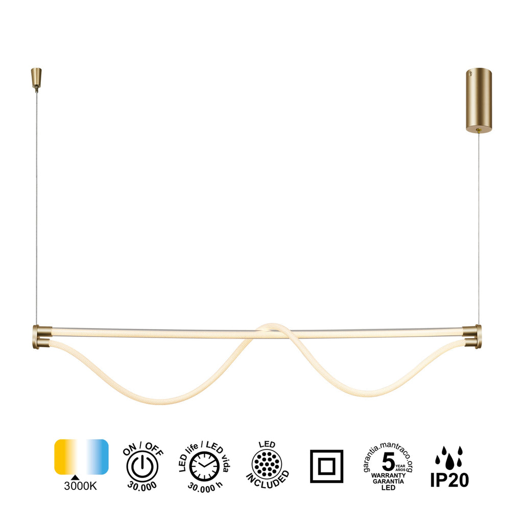 Mantra FUGAZ viseća svjetiljka LED 38W 3000K 146CM ZLATNA