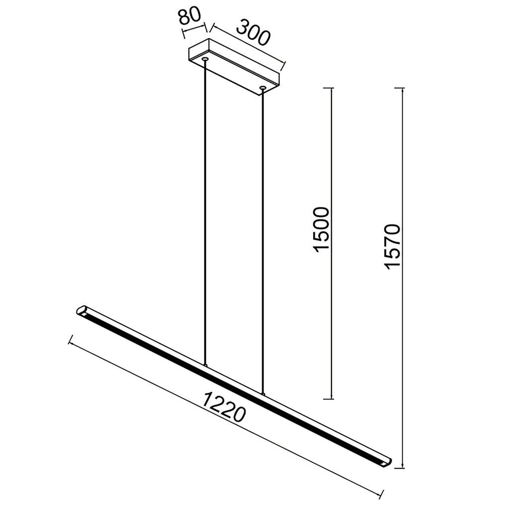 Mantra LINEAL viseća svjetiljka LED 38W 3000K 122CM CRNA