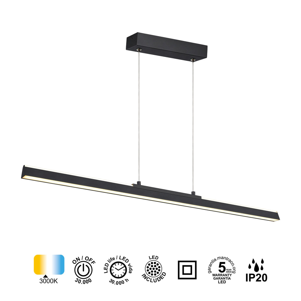 Mantra LINEAL viseća svjetiljka LED 36W 3000K 91CM CRNA