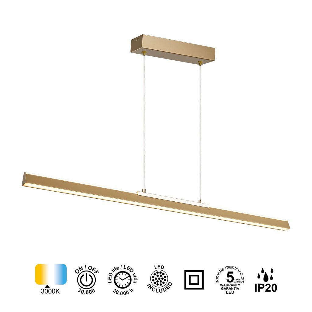 Mantra LINEAL viseća svjetiljka LED 36W 3000K 91CM ZLATNA