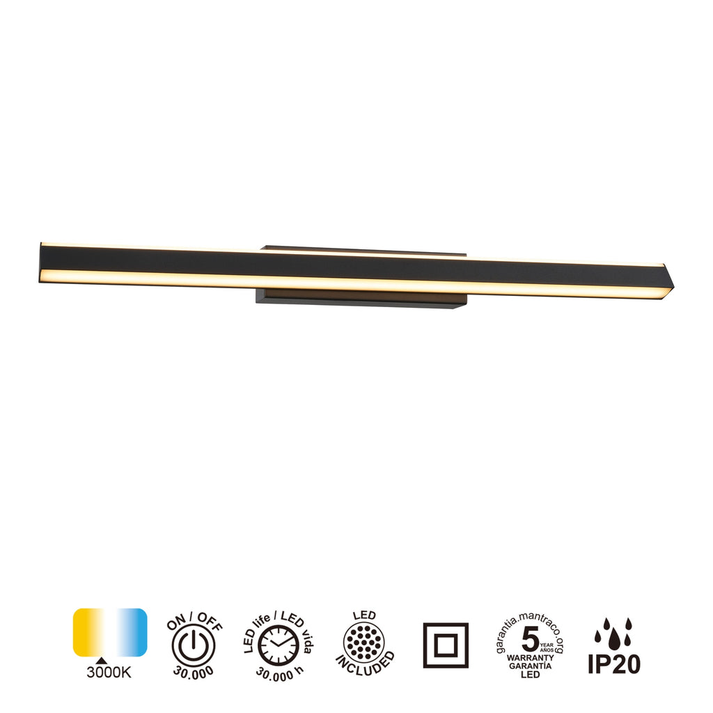Mantra LINEAL zidna svjetiljka LED 22W 3000K 61CM CRNA