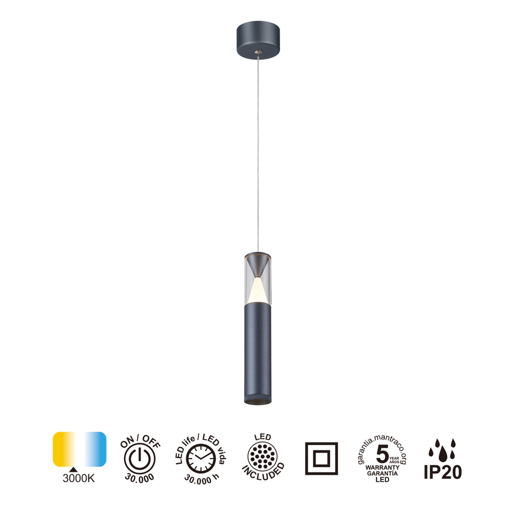 Mantra SPARK viseća svjetiljka LED 7W 3000K 24CM ANTRACIT