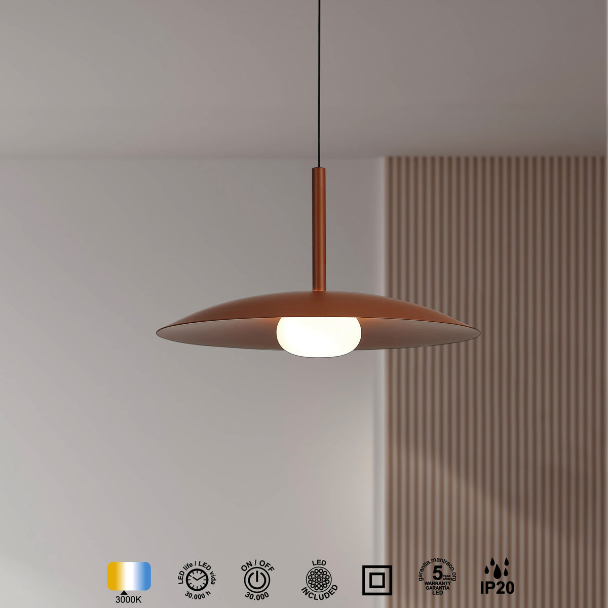 Mantra LIDIA viseća svjetiljka LED 12W 3000K 46CM SMEĐA