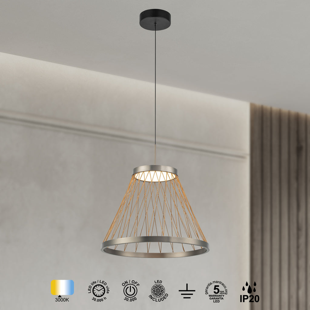 Mantra SPIDER viseća svjetiljka LED 20W 3000K 40CM SIVA/ZLATNA