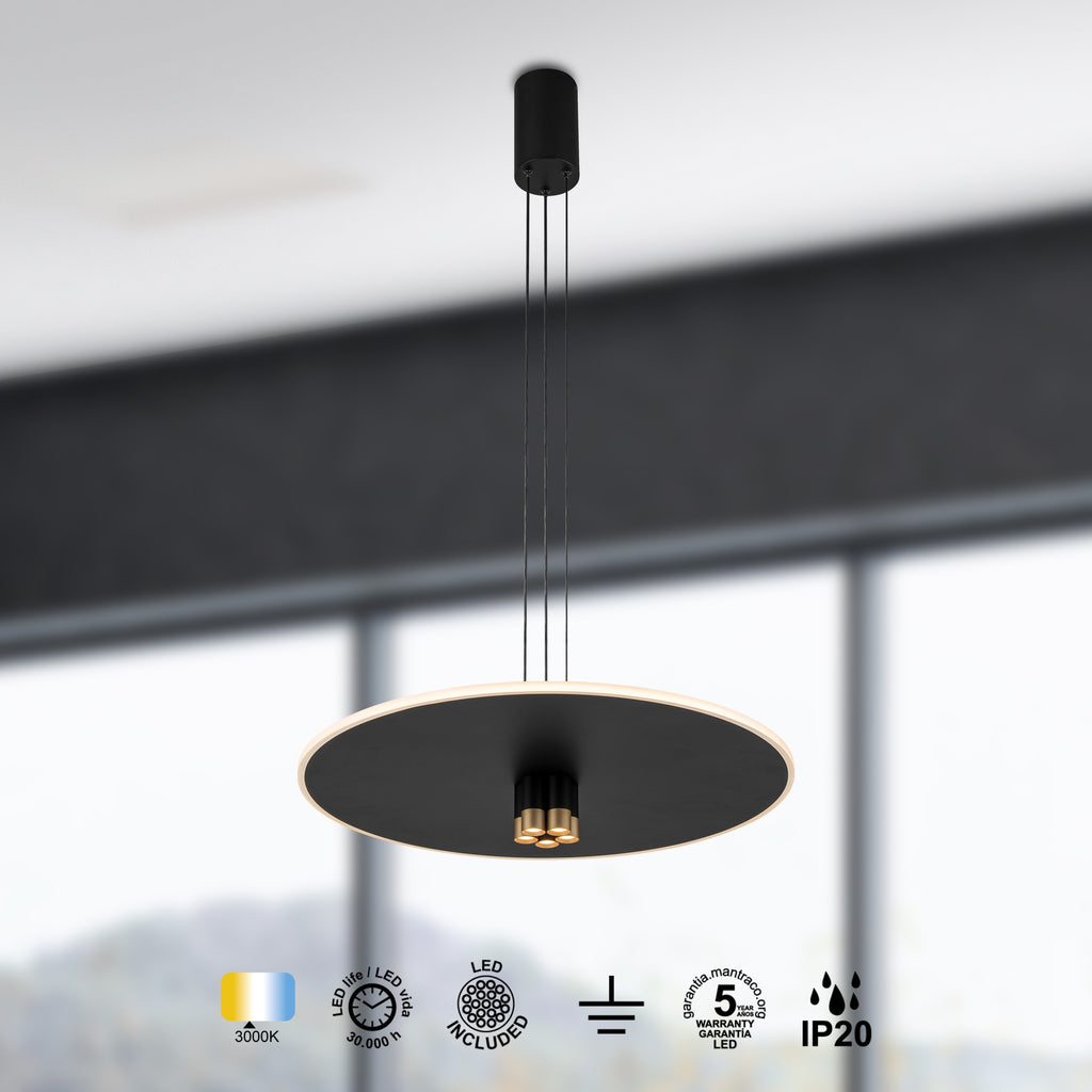 Mantra NOMADA viseća svjetiljka LED 42W 3000K 58CM CRNA/ZLATO