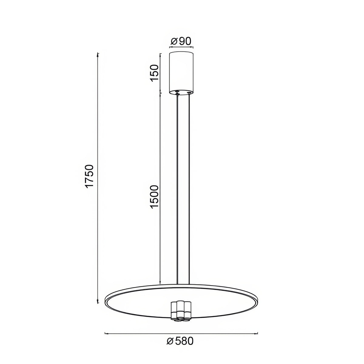 Mantra NOMADA viseća svjetiljka LED 42W 3000K 58CM CRNA/ZLATO