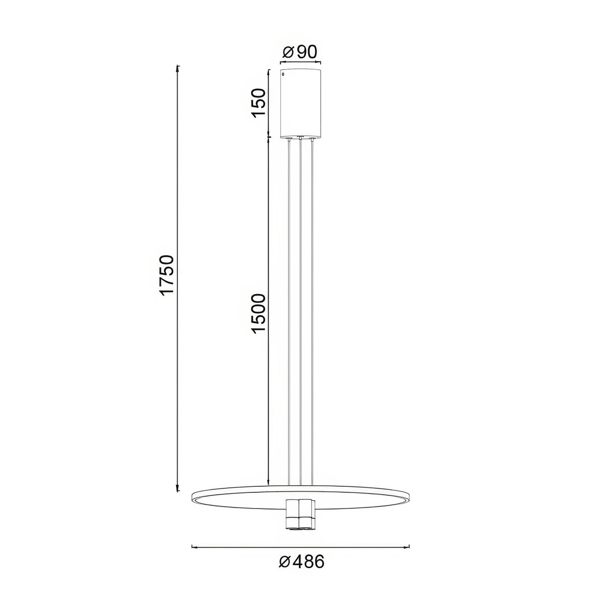 Mantra NOMADA viseća svjetiljka LED 33W 3000K 48CM CRNA/ZLATO