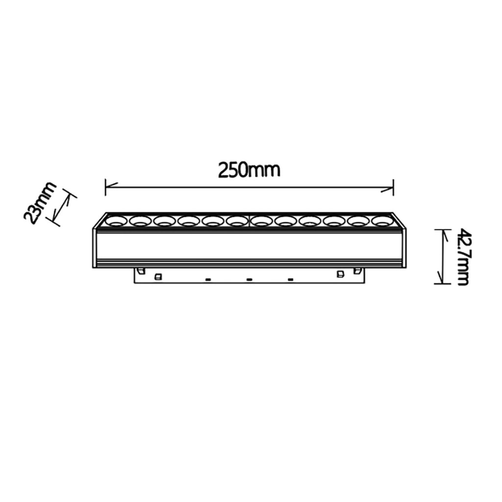LED spot dimabilna svjetiljka 12W 2700K 48V 25CM za Magnetni sustav Mantra MAGNETO, CRNA
