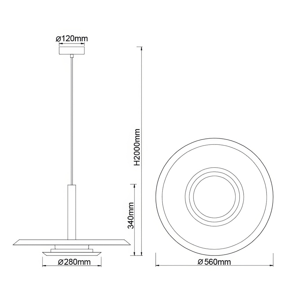 Mantra TINA viseća svjetiljka LED 24W 3000K 56CM BIJELA/CRNA