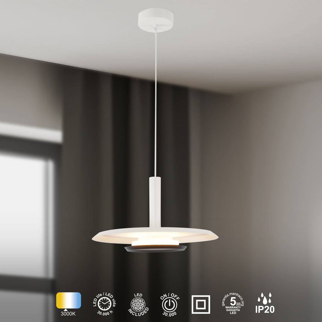 Mantra TINA viseća svjetiljka LED 18W 3000K 40CM BIJELA/CRNA