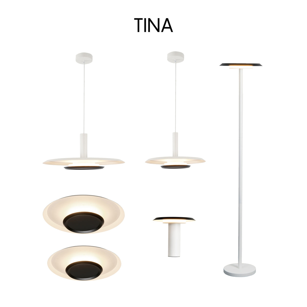 Mantra TINA stropna svjetiljka LED 24W 3000K 56CM BIJELA/CRNA
