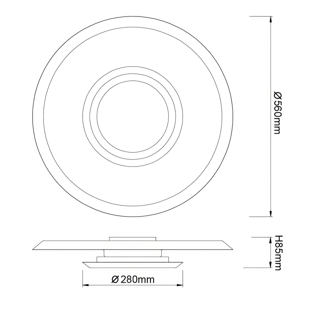 Mantra TINA stropna svjetiljka LED 24W 3000K 56CM BIJELA/CRNA