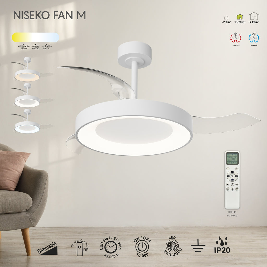 Mantra NISEKO FAN M stropni LED ventilator 106cm BIJELI