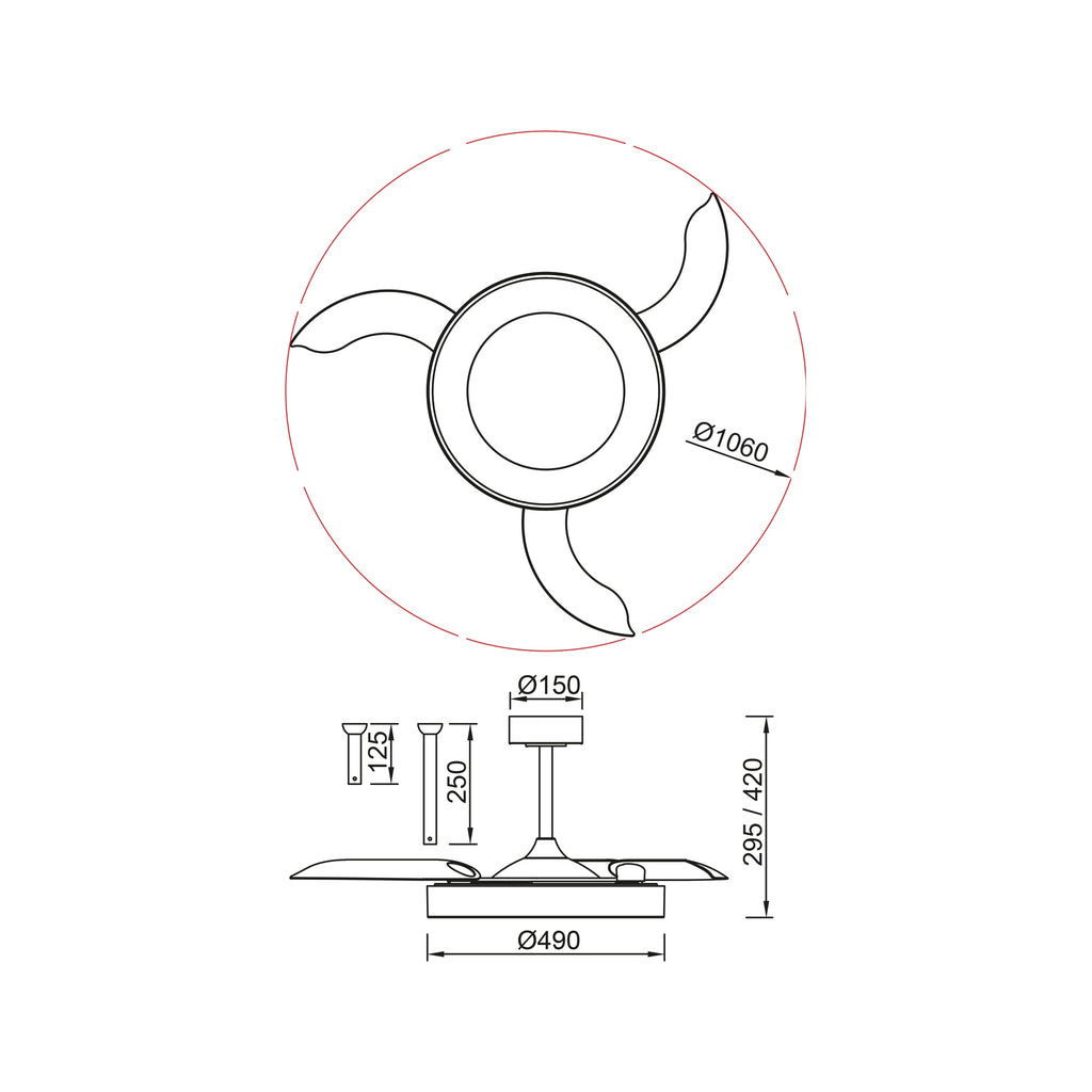 Mantra NISEKO FAN M stropni LED ventilator 106cm BIJELI