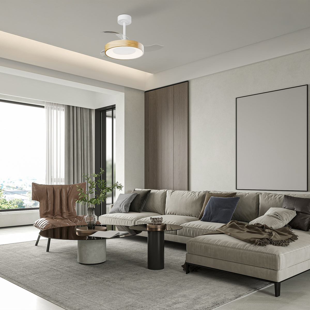 Mantra NISEKO FAN S stropni LED ventilator 91cm DRVO/BIJELA