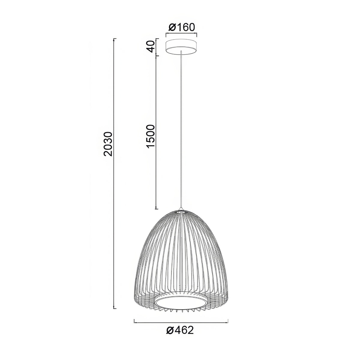 Mantra SMART viseća svjetiljka LED 43W 3000K Ø46CM CRNA