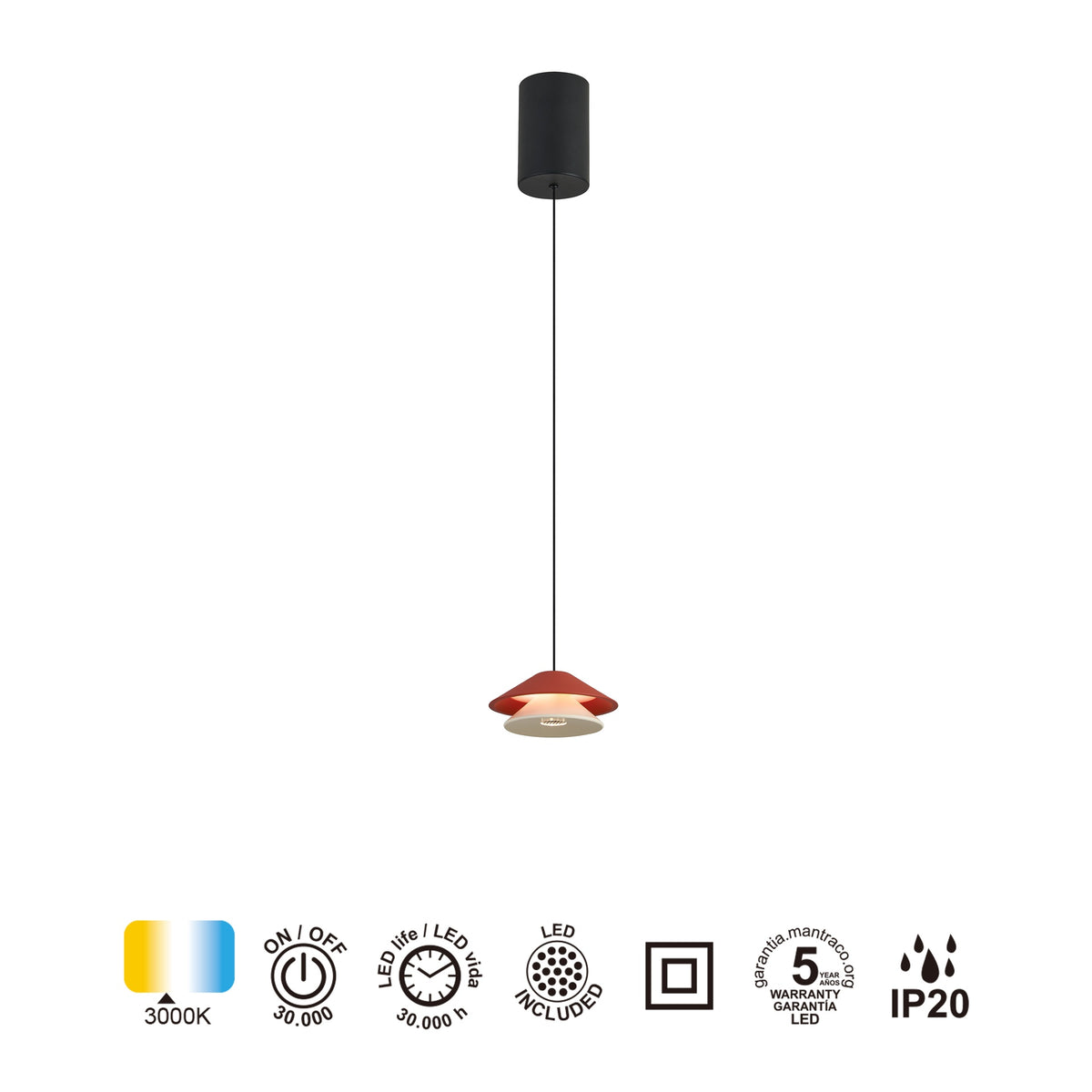 Mantra PICCOLA viseća svjetiljka LED 5W 3000K 130MM ORANGE