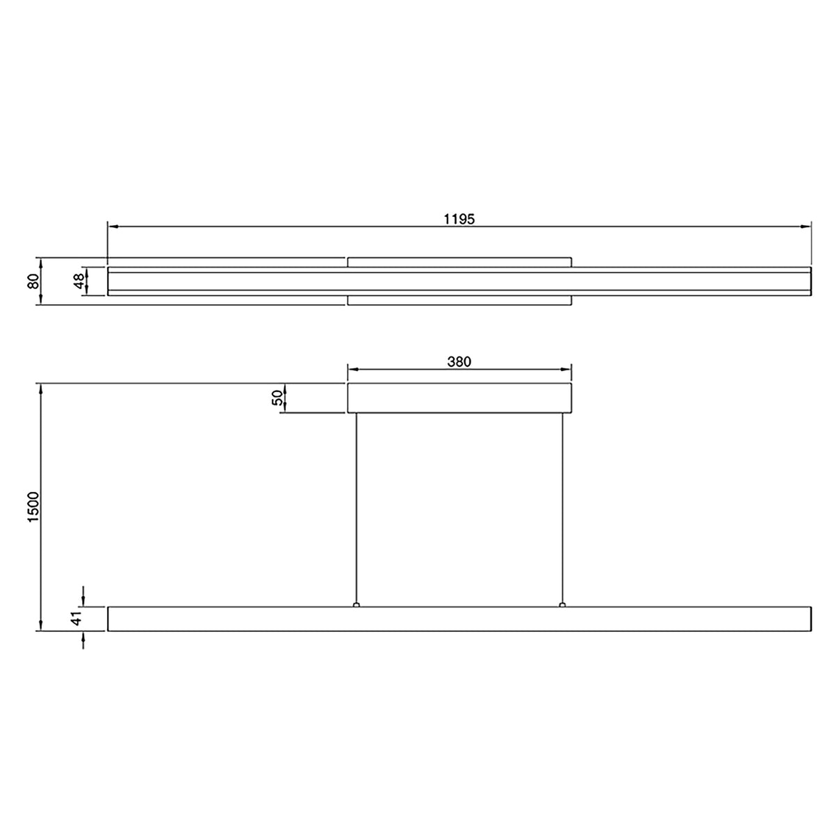 Mantra LINEAL viseća svjetiljka LED 24W 3000K 120CM BIJELA