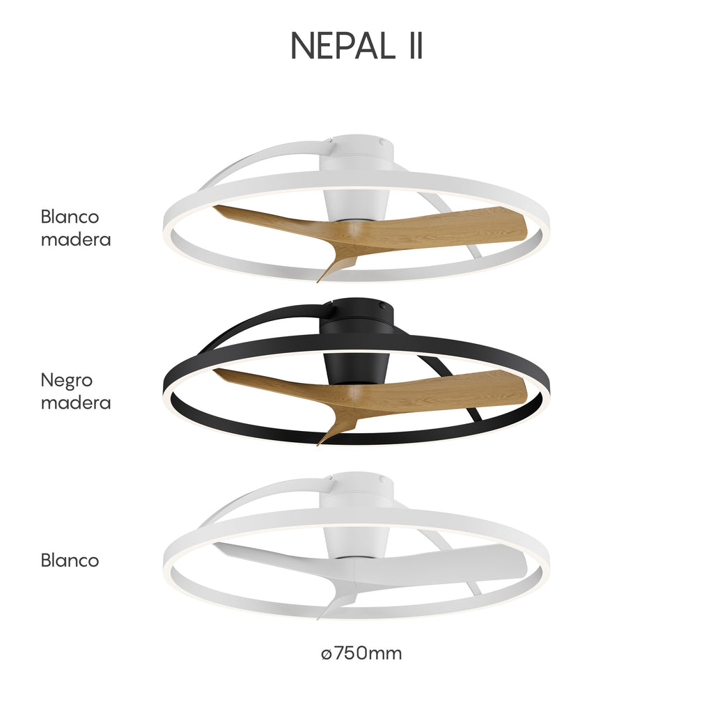 Mantra NEPAL II M LED stropni ventilator 75cm DRVO/CRNA
