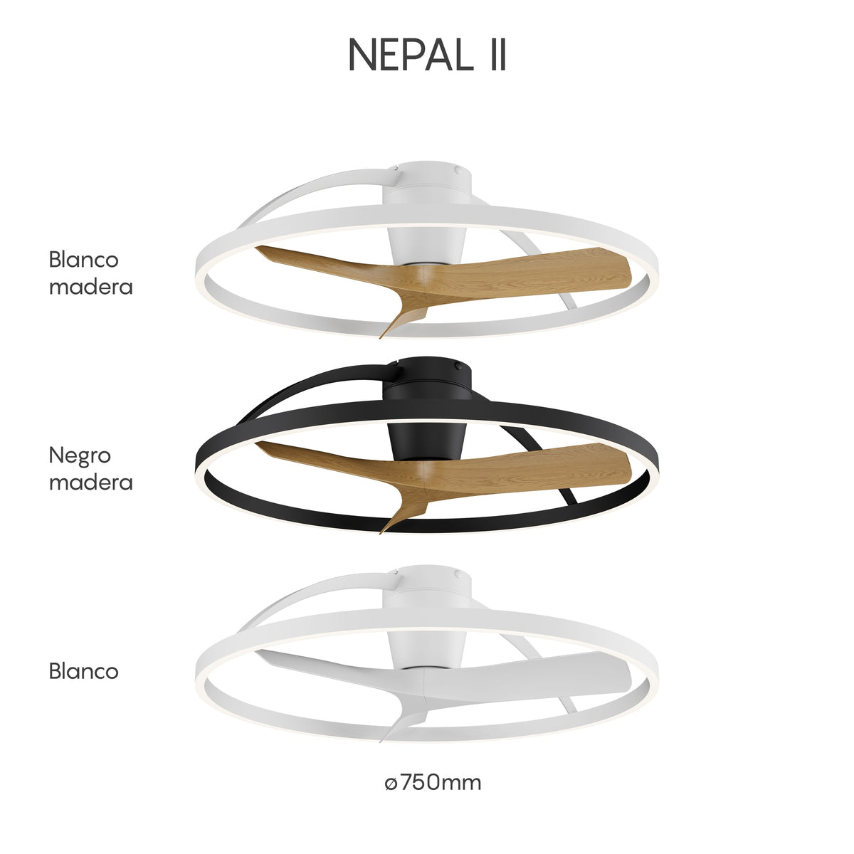 Mantra NEPAL II M LED stropni ventilator 75cm DRVO/BIJELA