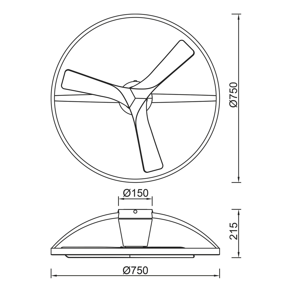Mantra NEPAL II M LED stropni ventilator 75cm DRVO/BIJELA