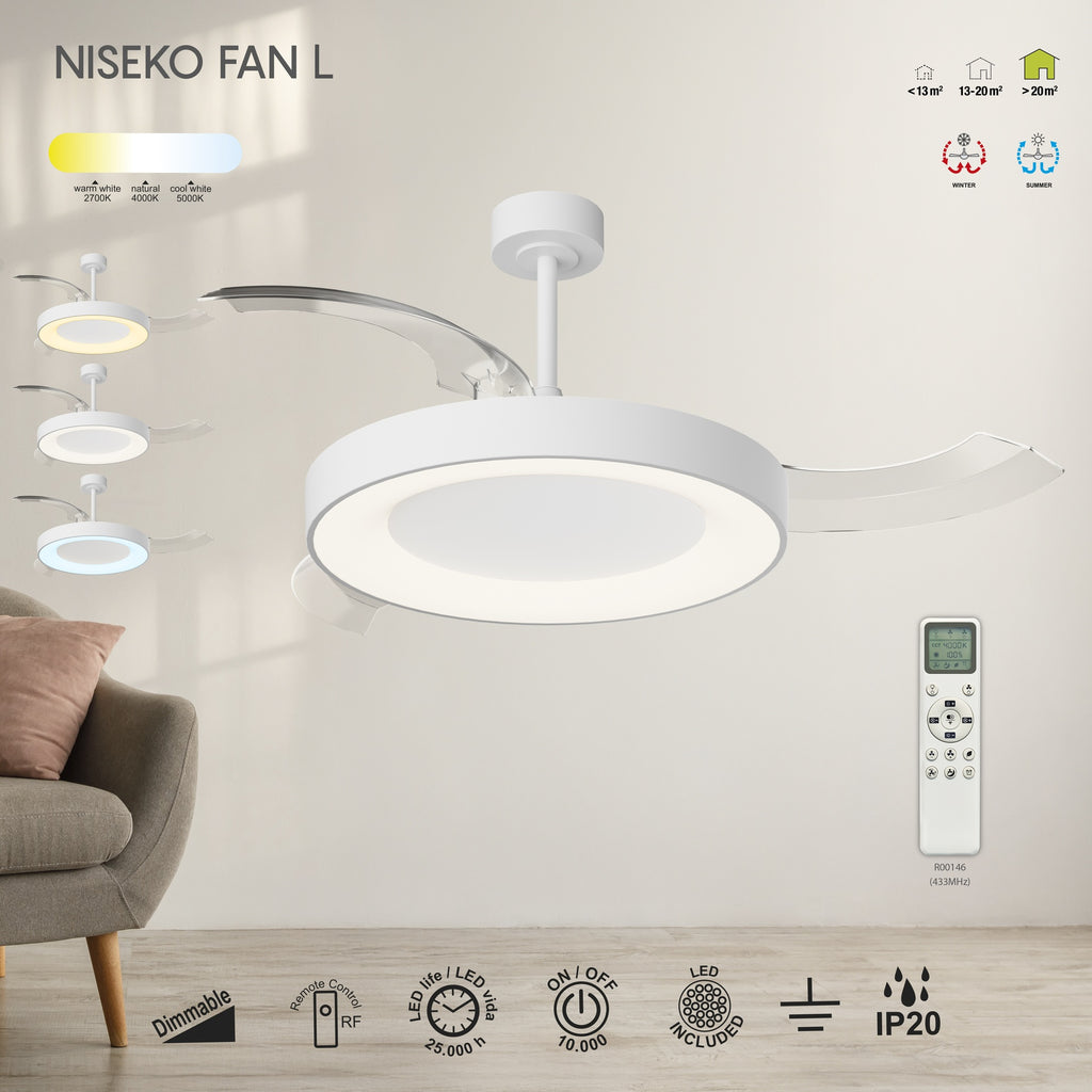Mantra NISEKO FAN L stropni LED ventilator 132cm BIJELI