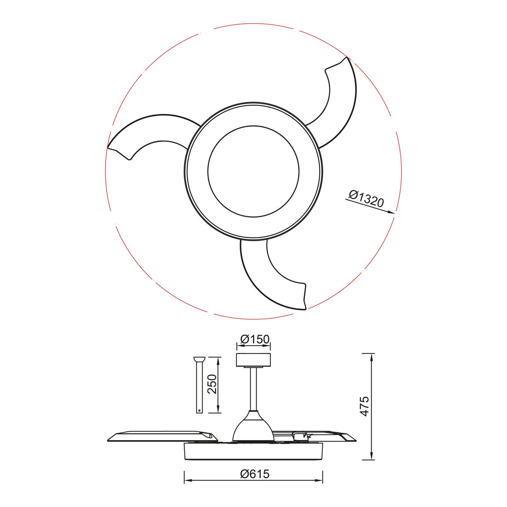 Mantra NISEKO FAN L stropni LED ventilator 132cm BIJELI