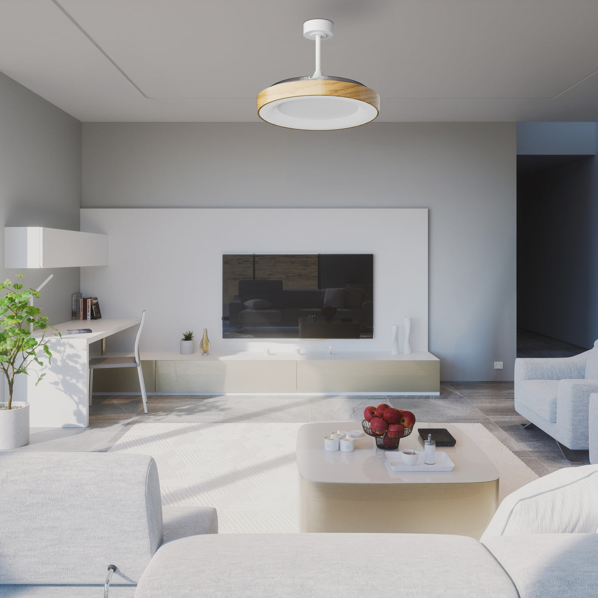 Mantra NISEKO FAN L stropni LED ventilator 132cm DRVO/BIJELA