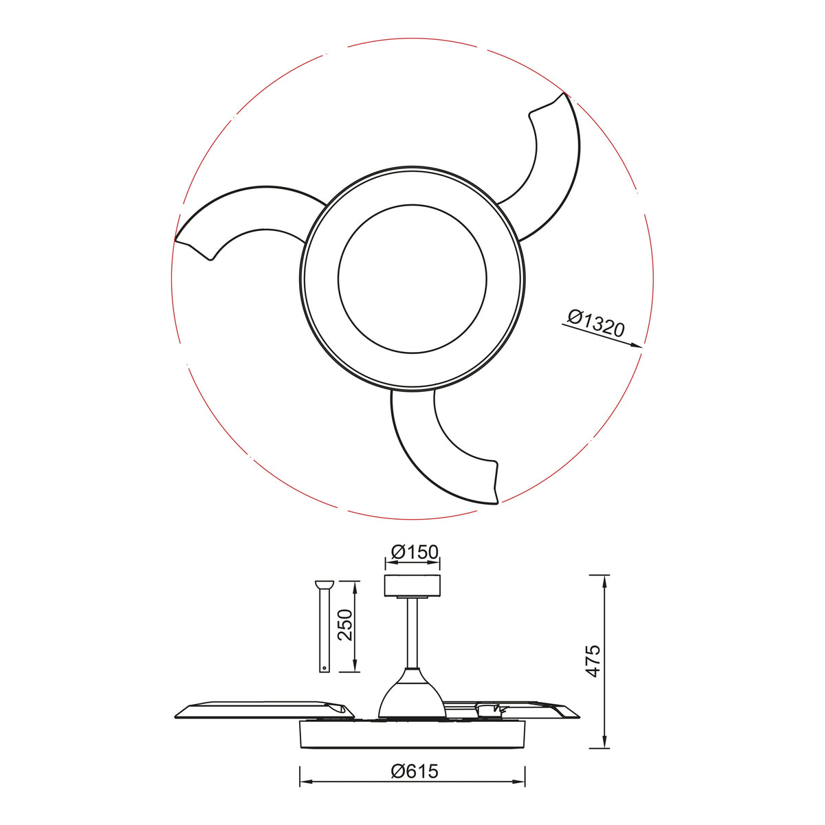 Mantra NISEKO FAN L stropni LED ventilator 132cm DRVO/BIJELA