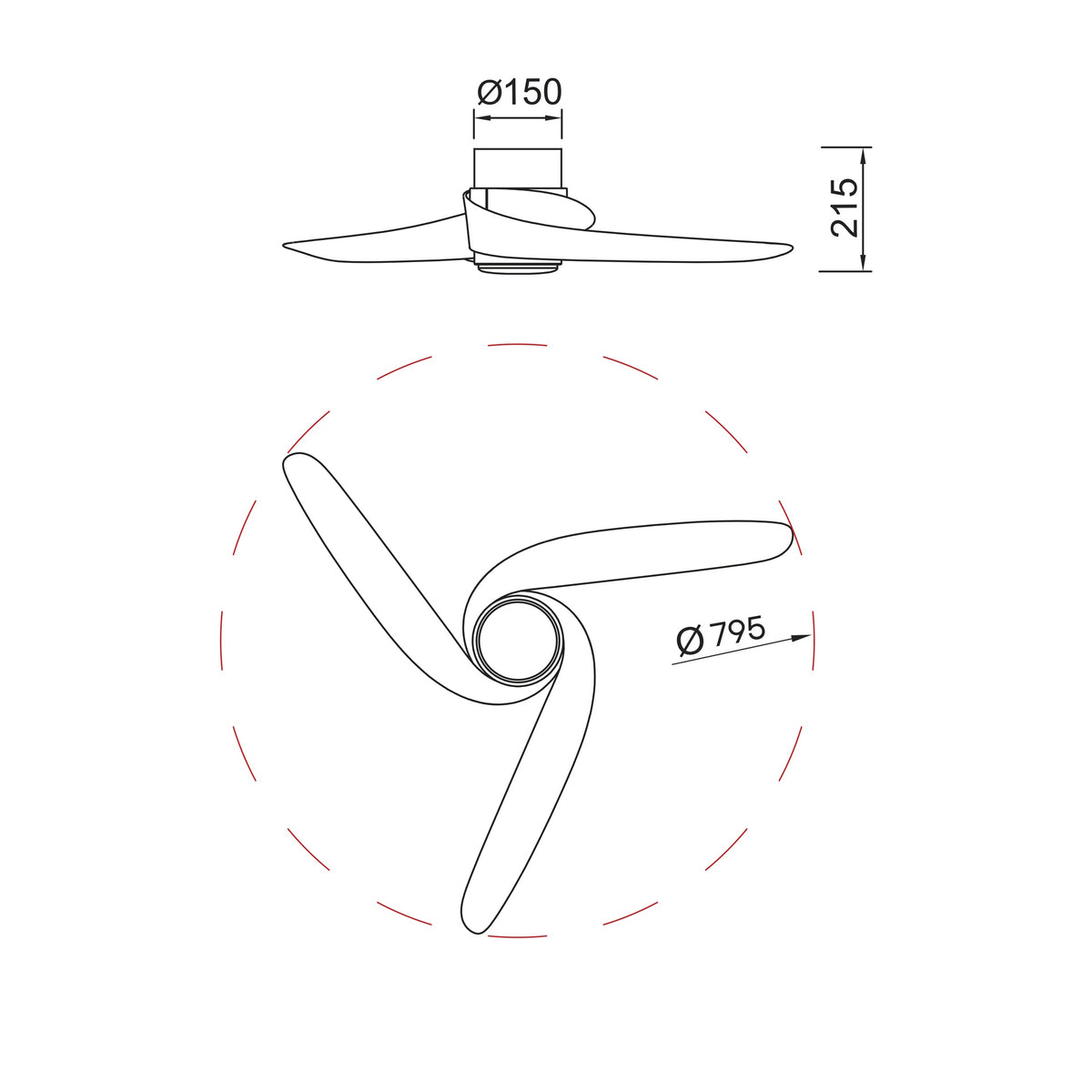 Mantra GROENLAND XS LED stropni ventilator 79,5cm BIJELI