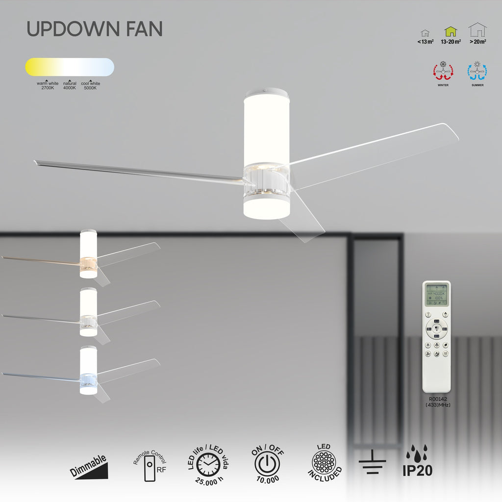 Mantra UP&DOWN FAN PAMETNI LED stropni ventilator 122cm BIJELI