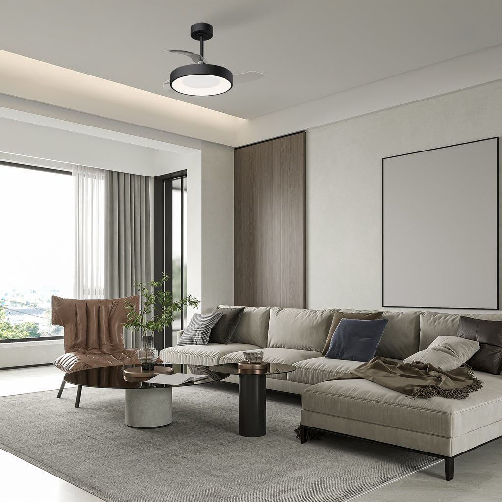 Mantra NISEKO FAN S stropni LED ventilator 91cm CRNI
