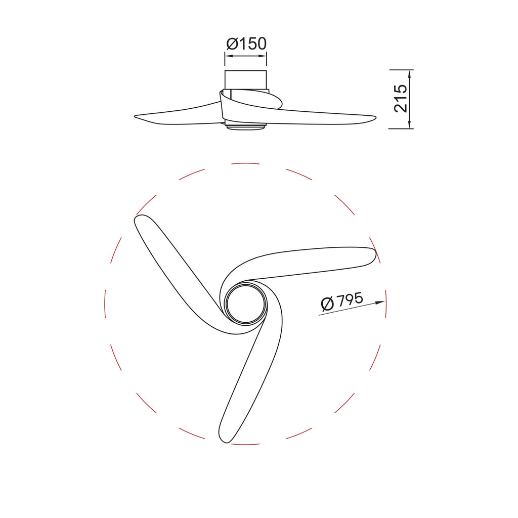 Mantra GROENLAND XS LED stropni ventilator 79,5cm DRVO/BIJELA