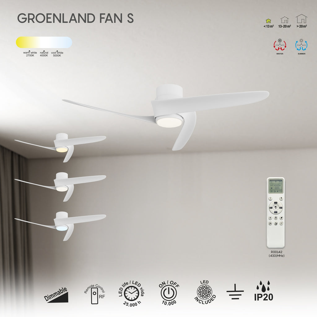 Mantra GROENLAND S LED stropni ventilator 102cm BIJELI