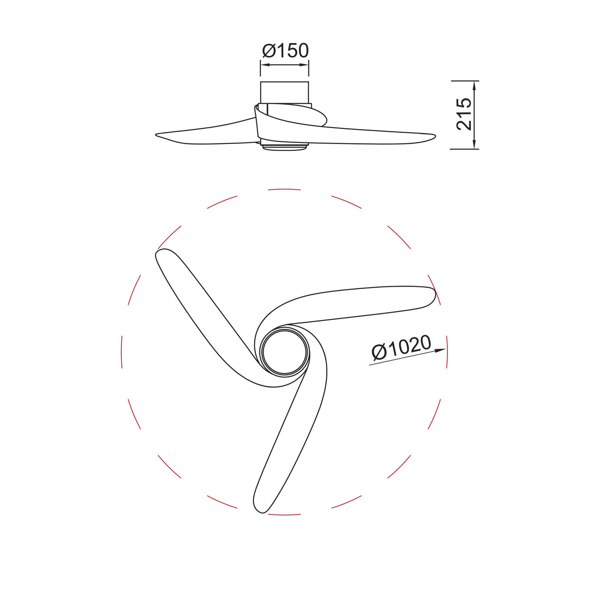 Mantra GROENLAND S LED stropni ventilator 102cm BIJELI