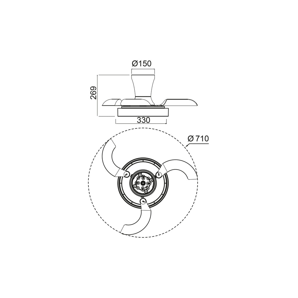 Mantra NISEKO FAN XS stropni LED ventilator 71cm BIJELI