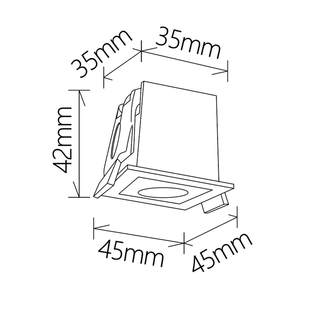 Mantra BLAU UGRADNA REFLEKTORSKA SVJETILJKA 3W 3000K 45x45mm CRNA