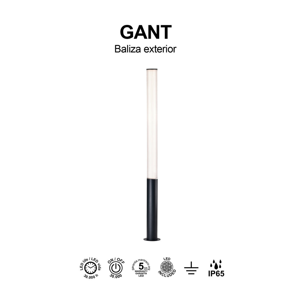 Mantra GANT vanjska podna LED svjetiljka 32W 3000K 155CM IP65 CRNA