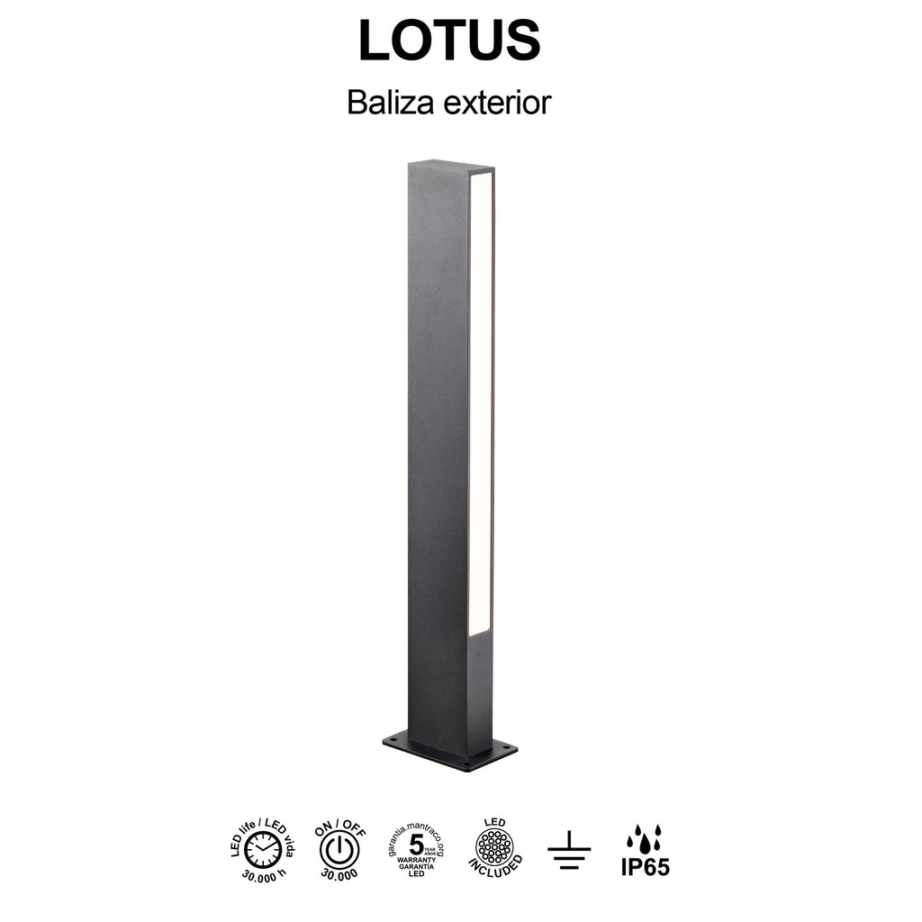 Mantra LOTUS vanjska podna LED svjetiljka 10W 3000K IP65 600MM TAMNO SIVA